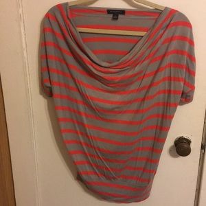 Pink and grey striped banana republic top